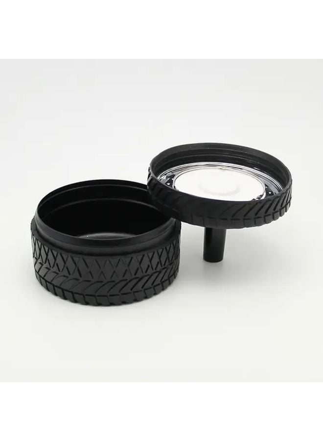 Black Windproof Push Down Rotating Ashtray With Lid Tire Design Home Decor Smoking Accessory - Image 4